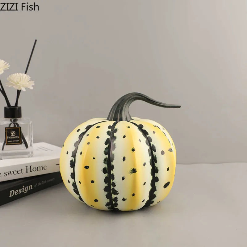 Black Speckled Pumpkin Sculpture for Desk Decor - Afralia™ Aesthetic Room Ornament