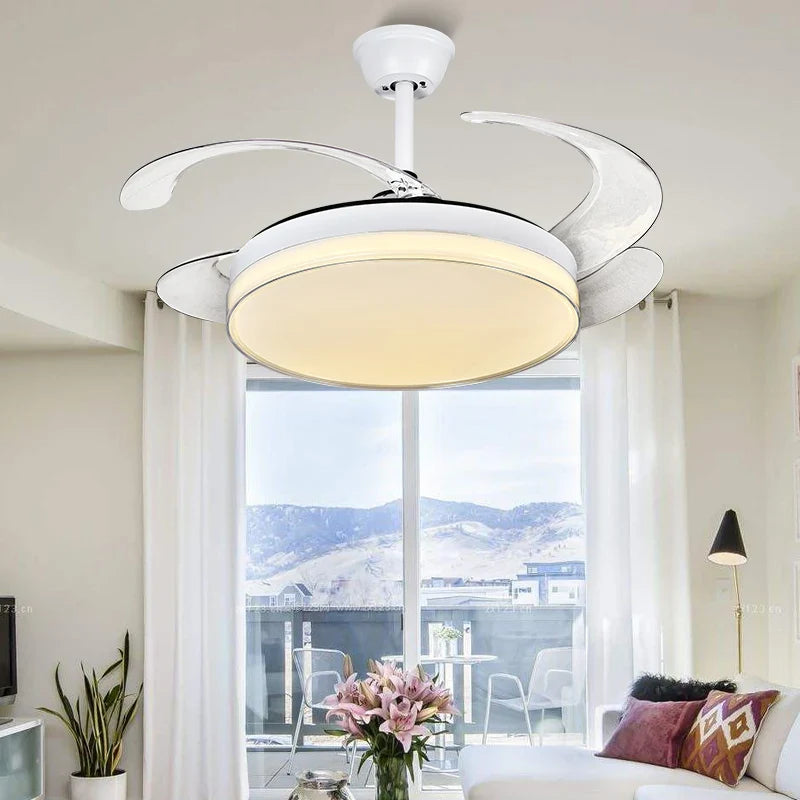 Afralia™ LED Ceiling Fans with Remote Control for Indoor Lighting