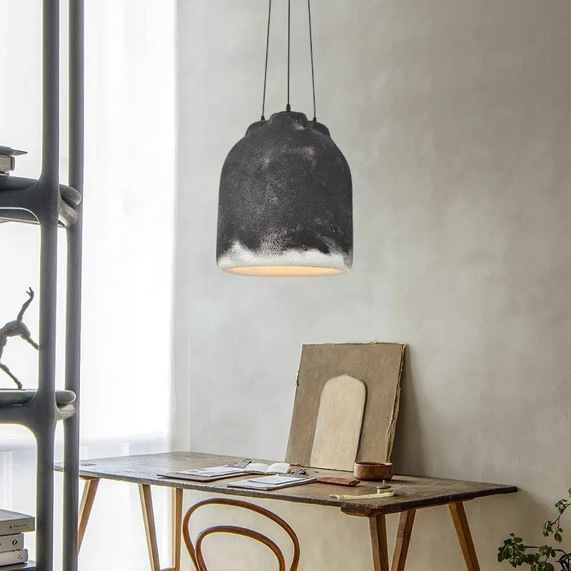 Afralia™ Wabi Sabi Chandelier Coffee LED Pendant Lamp for Dining Room and Kitchen