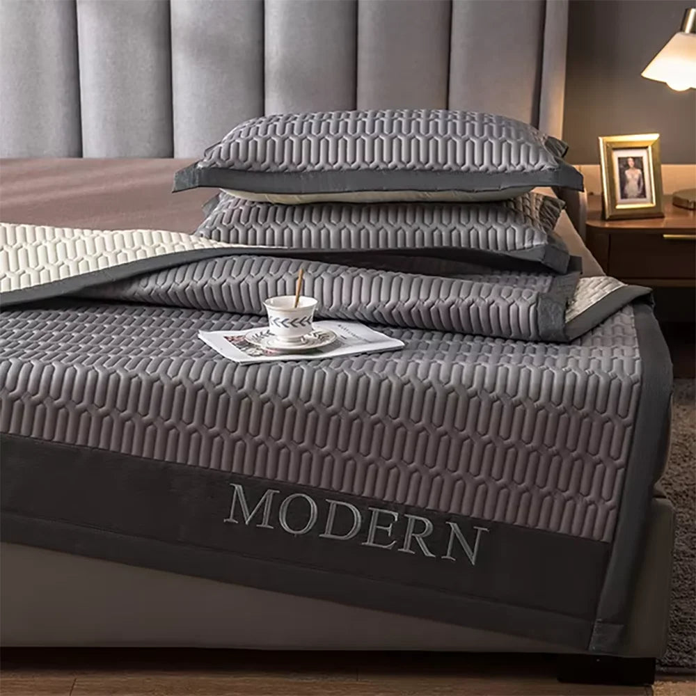 Afralia™ Cooling Latex Bed Mat | Summer Cool Feel | Thicker & Foldable Queen Mat