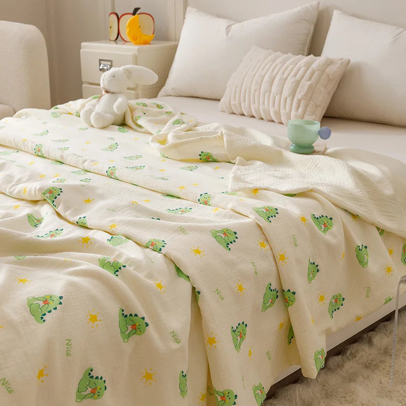 Afralia™ Soft Cotton Printed Cover Blanket: Cozy, Skin-Friendly, Summer Comforter