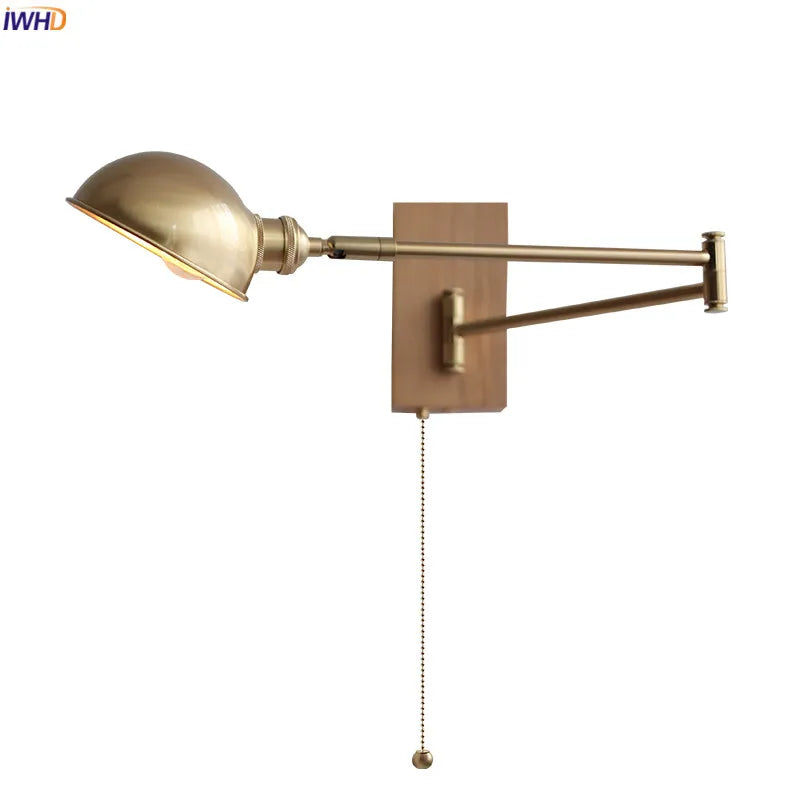 Afralia™ Canopy LED Wall Light, Walnut Ash Wood, Pull Chain Switch, Left Right Rotate