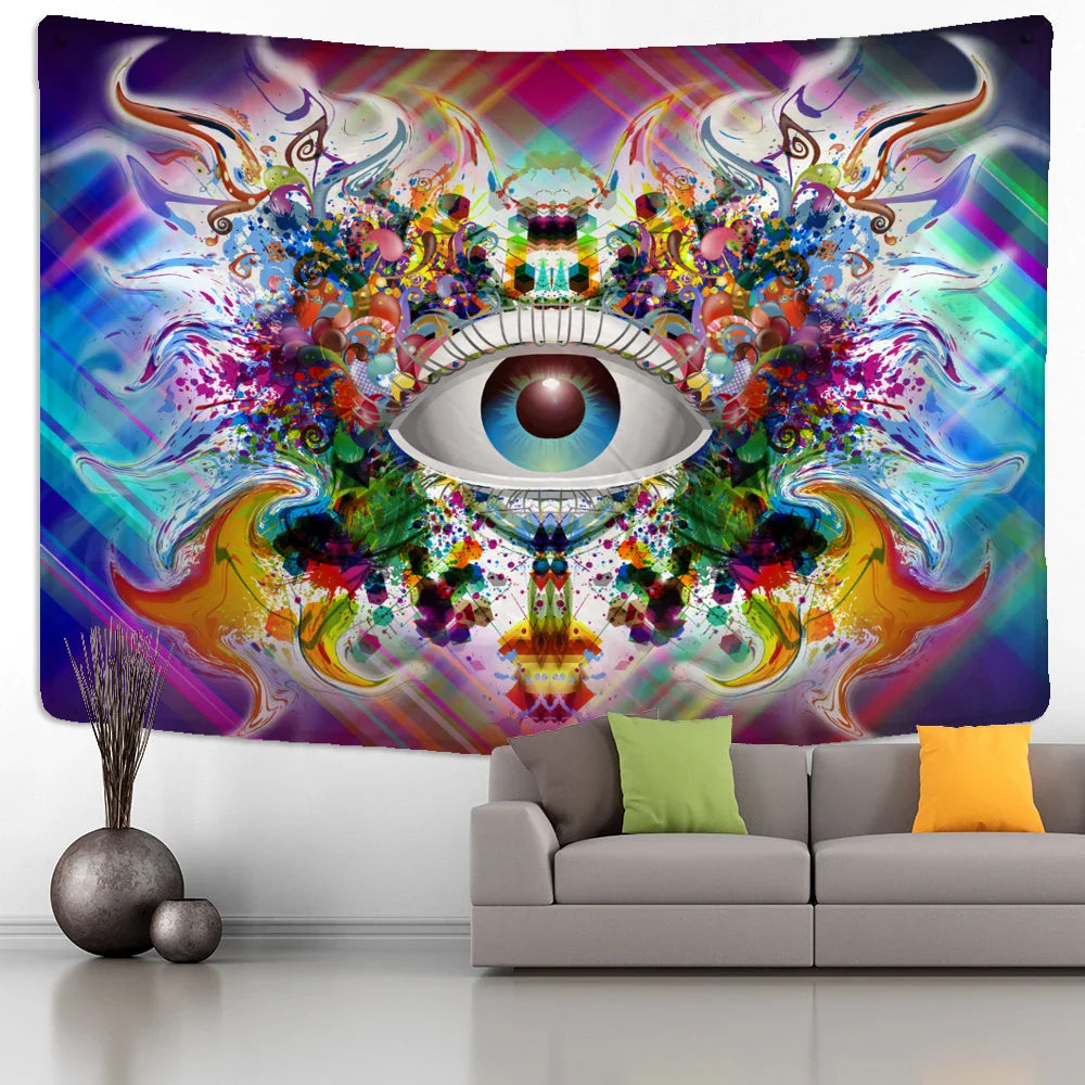 Psychedelic Eye Tapestry Wall Hanging for Aesthetics Room Decor by Afralia™
