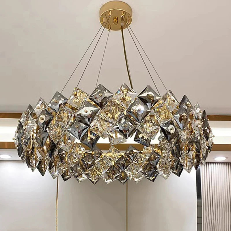Afralia™ Crystal Chandelier | Luxury Living Room Dining Light | Modern Ceiling Lamp