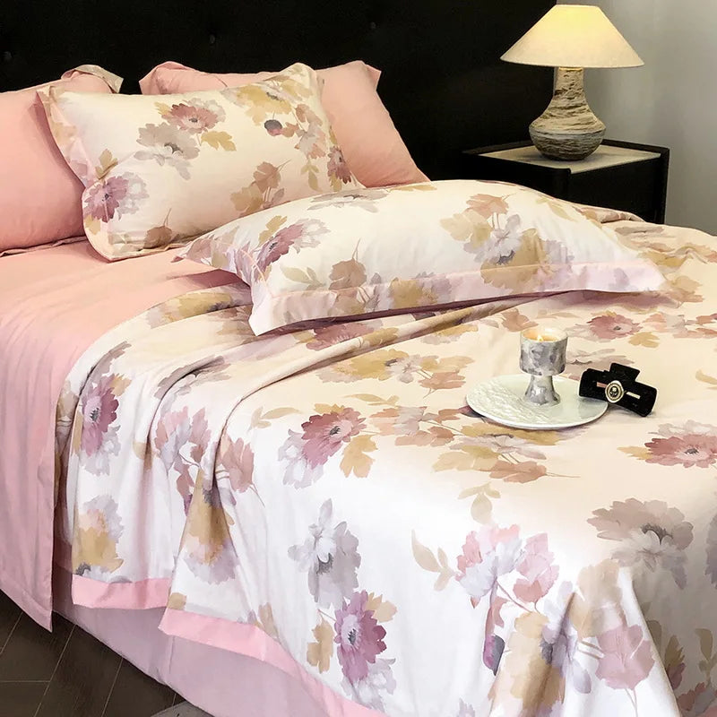 Afralia™ Summer Cool Quilt Set with Sheets Pillowcases - Ice Silk Chiffon Yarn Fabric