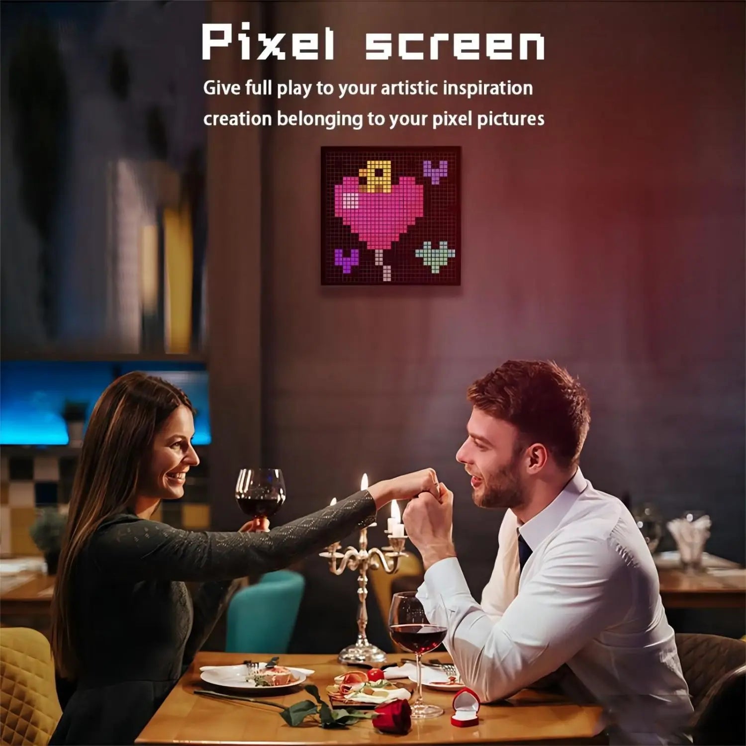 Afralia™ LED Pixel Display: Bluetooth App Control for Gaming Room Decor & Animation Frame