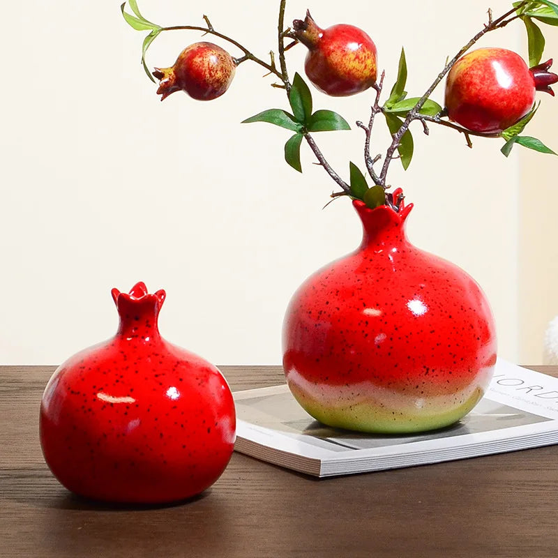 Afralia™ Pomegranate Ceramic Vase: Unique Flower Arrangement Accessory