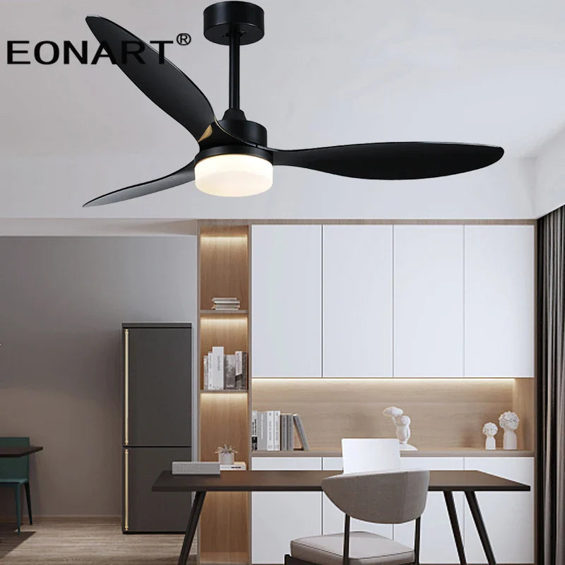 Afralia™ 52" Fashion Plastic Blade Ceiling Fan with Lamp and Remote Control