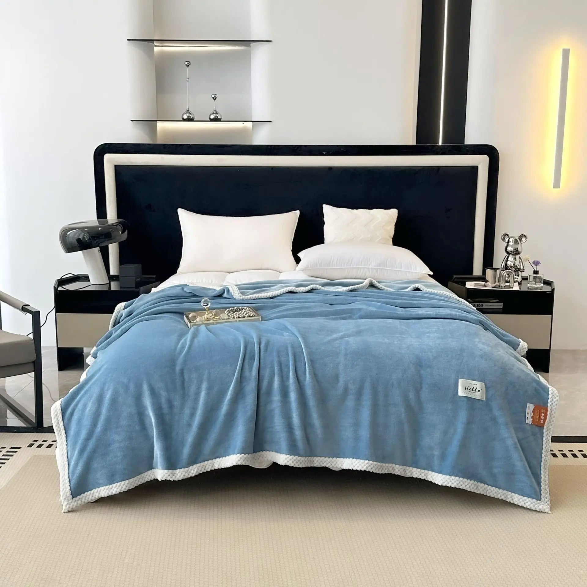 Afralia™ Cozy Flannel Nap Blanket - Solid Color Warmth