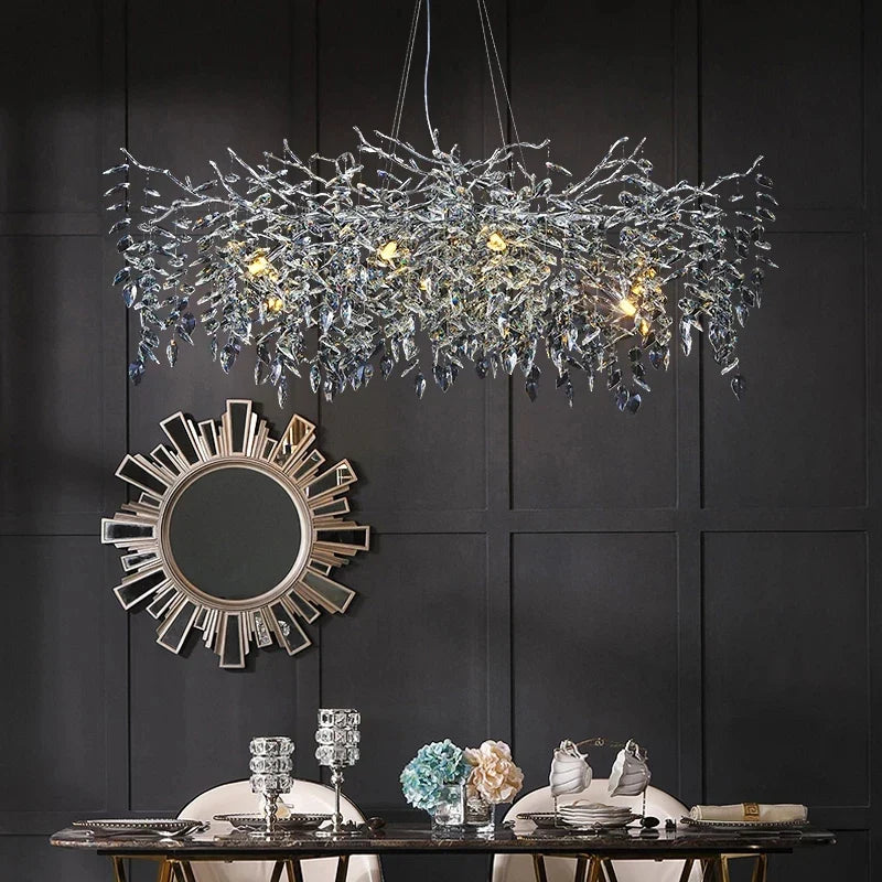 Afralia™ Crystal Chrome Chandelier: Luxury Pendant Lamp for Living Rooms, Villas, and Restaurants