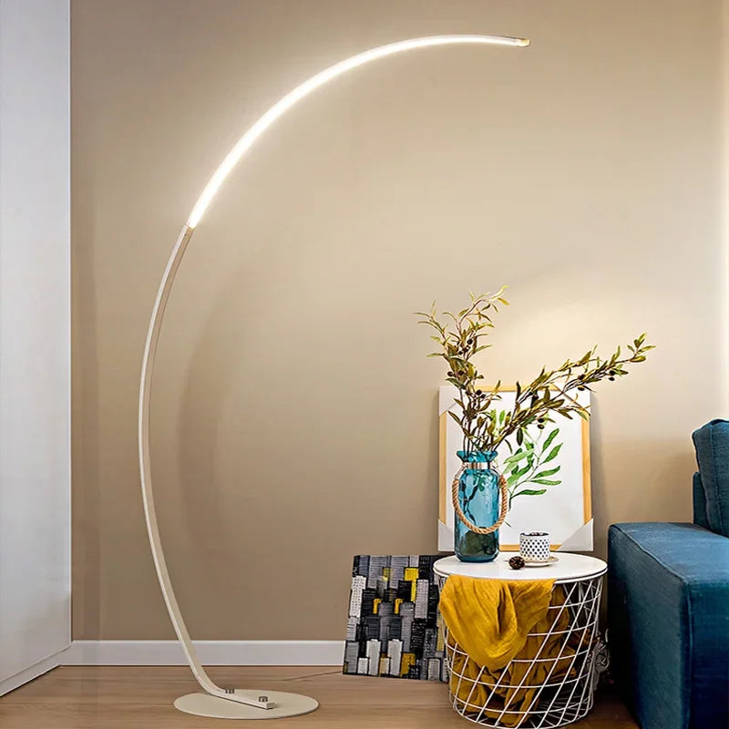 Afralia™ Arc RGB LED Corner Floor Lamp for Dining Living Room Decor