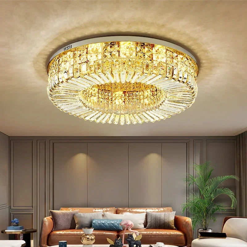 Afralia™ Crystal Ring LED Ceiling Lamp for Modern Luxury Living