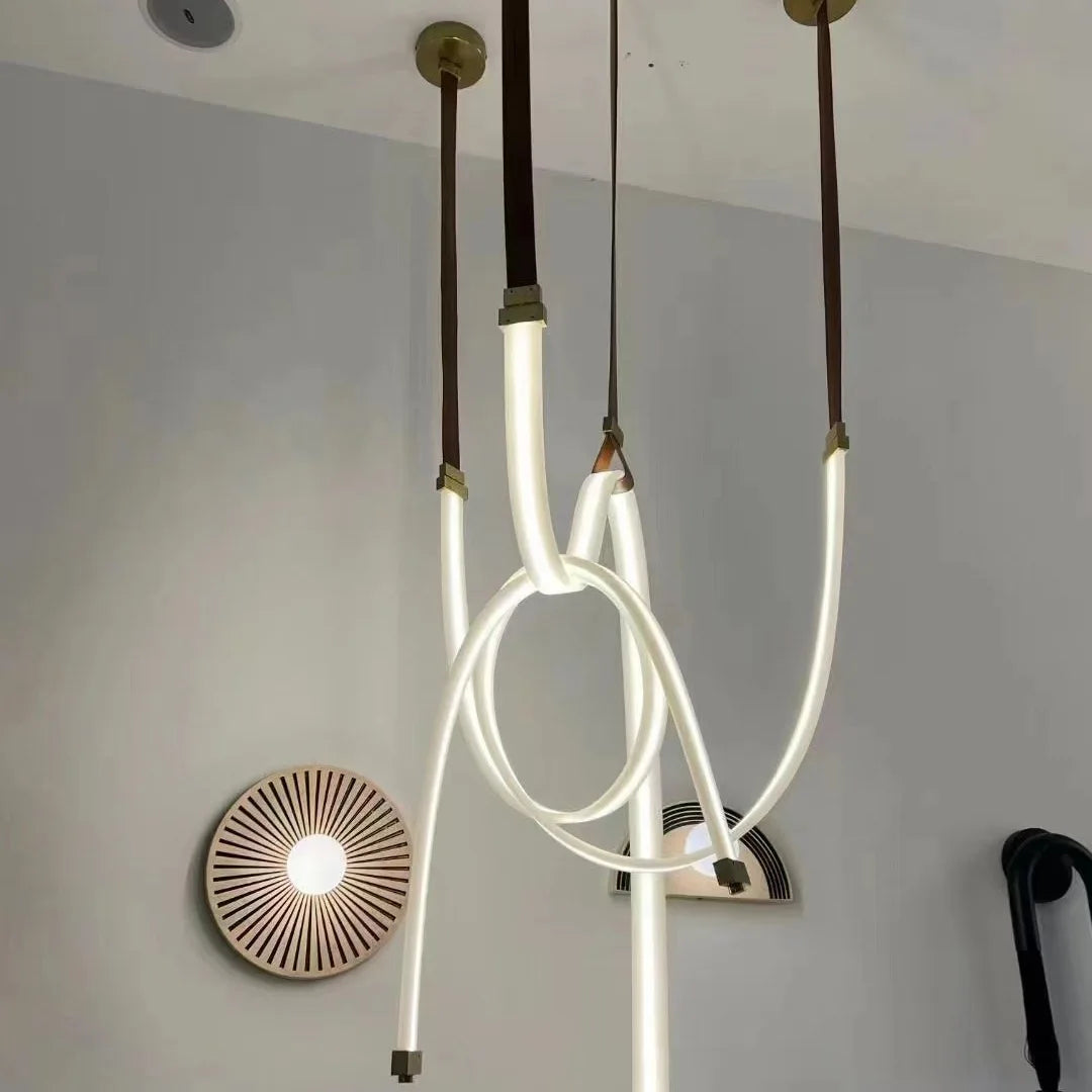 Afralia™ Nordic Belt LED Pendant Lights for Living Dining Room Chandelier Luminaires