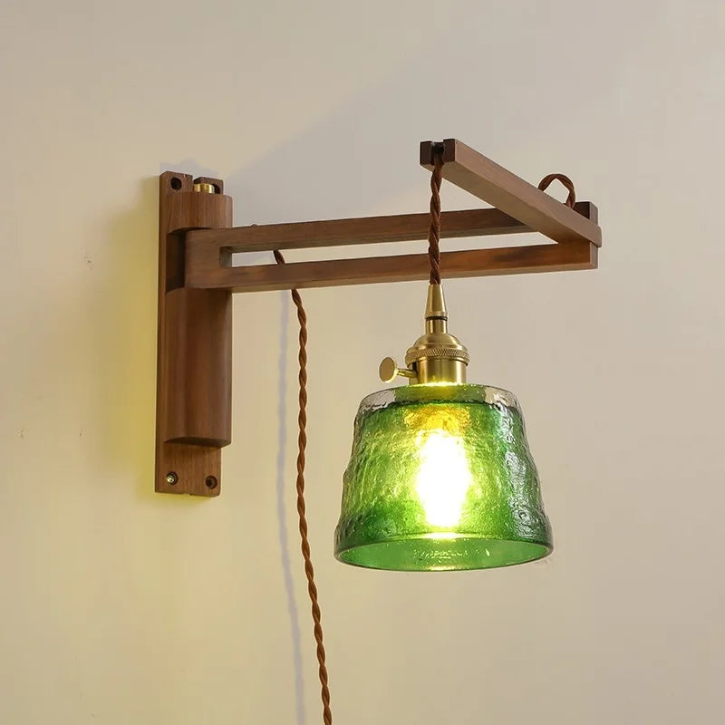 Afralia™ Wood Copper LED Wall Lamps Modern Bathroom Mirror Light Fixtures