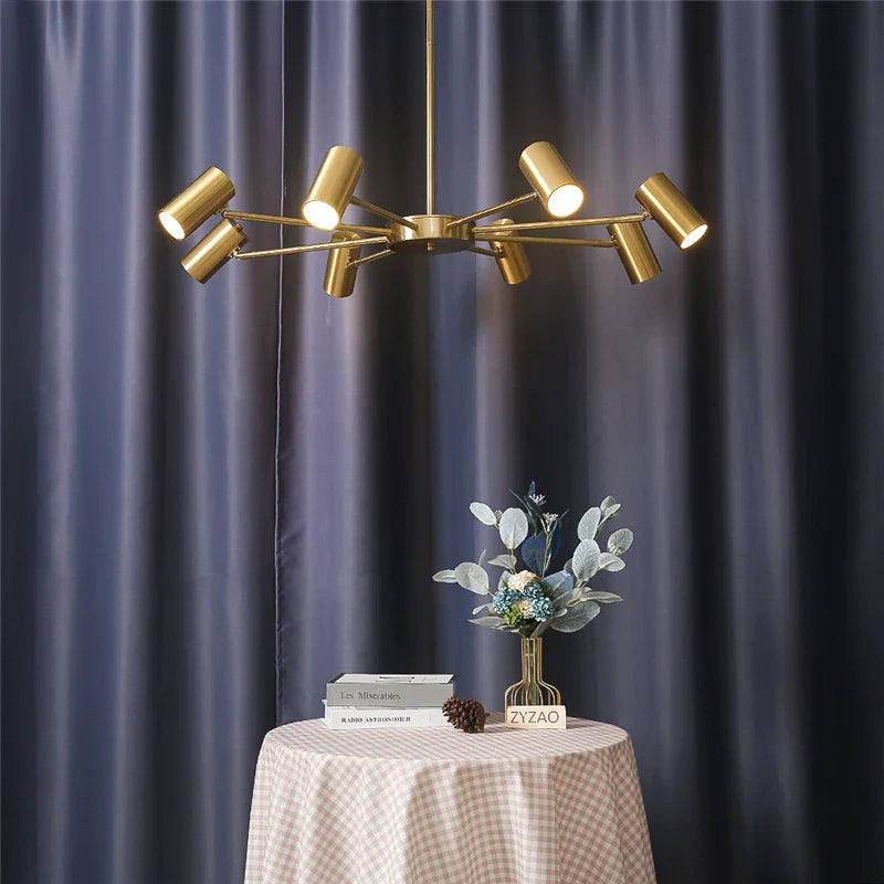 Afralia™ Nordic Minimalist Modern Ceiling Chandelier, Adjustable Multi-Head Spotlights for Living Room