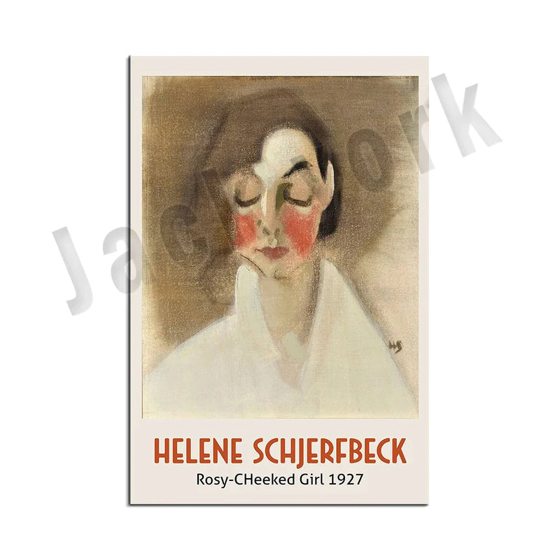 Afralia™ Abstract Vintage Exhibition Poster Set - Helene Schjerfbeck, Circus Girl, Blonde Girl