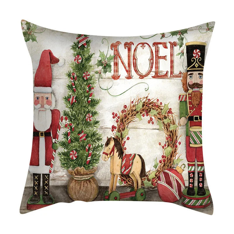 Afralia™ Christmas Cushion Cover Set - Festive Xmas Decor for Living Room Sofa