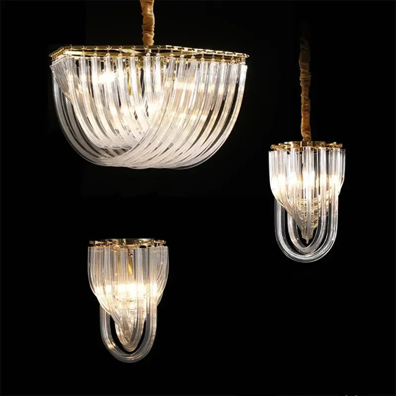 Afralia™ European Style Crystal Chandelier Pendant Light for Loft Living Room, BedRoom, Home Decor