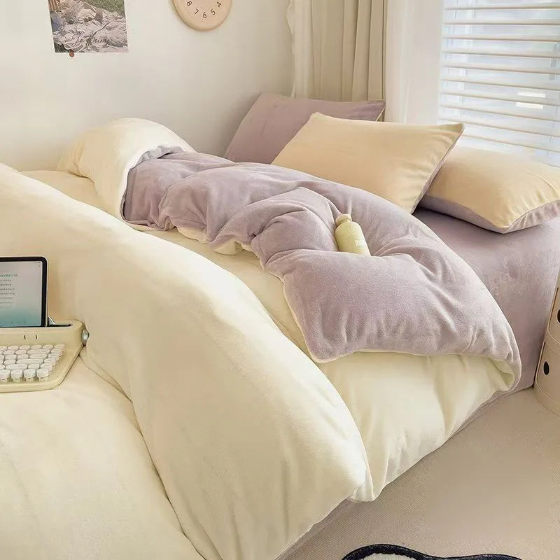 Afralia™ Milk Velvet Duvet Cover: Double-Sided Flannel, Warm & Skin-Friendly Comforter Cover