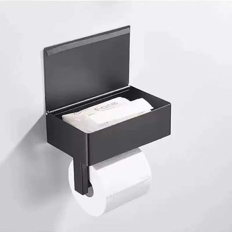 Afralia™ Toilet Tissue Holder: Wall Mount Storage Towel Rack Shelf for Bathroom Accessories