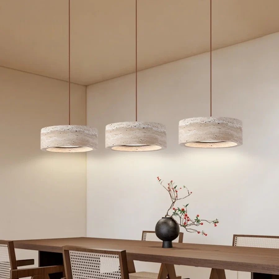 Afralia™ Yellow Cave Stone LED Pendant Light | Nordic Modern Wabi Sabi Hanging Lamp