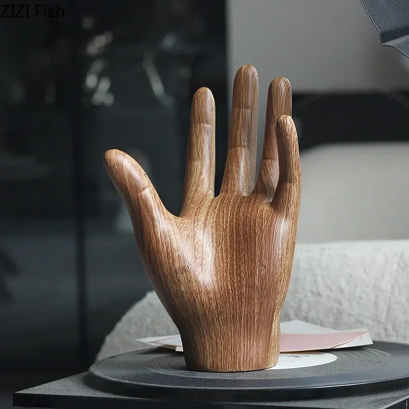 Afralia™ Hand Palm Sculpture Resin Decoration Crafts Character Statue Room Decor
