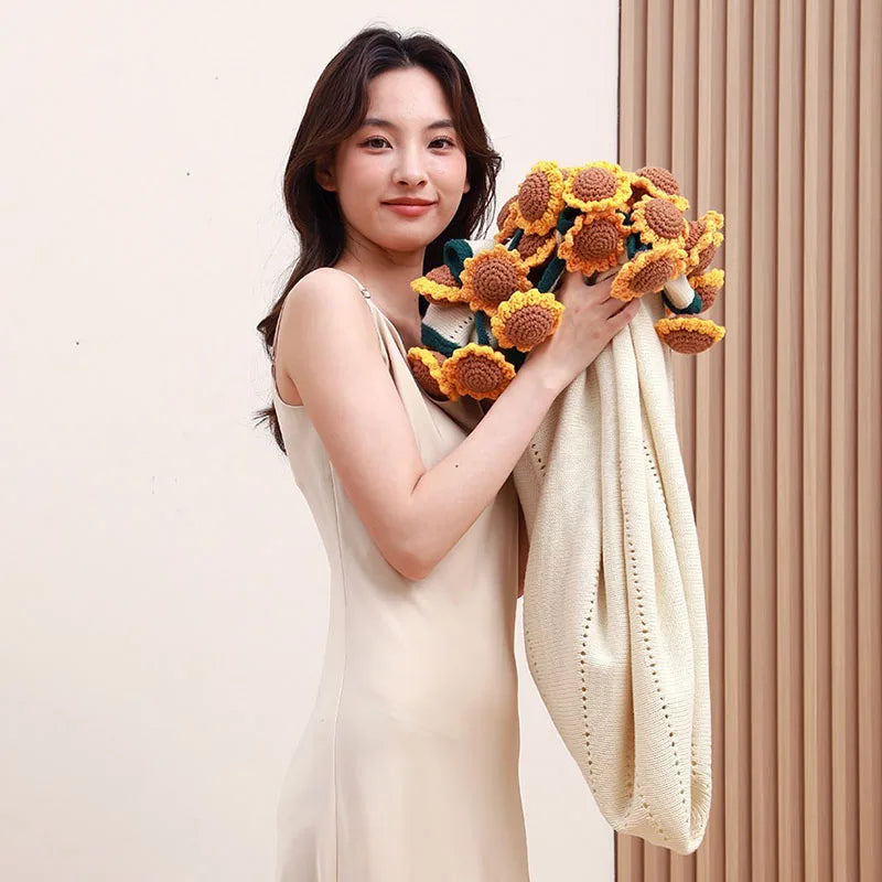 Afralia™ Sunflower Bouquet Blanket: Multifunctional Romantic Home Decor & Gift