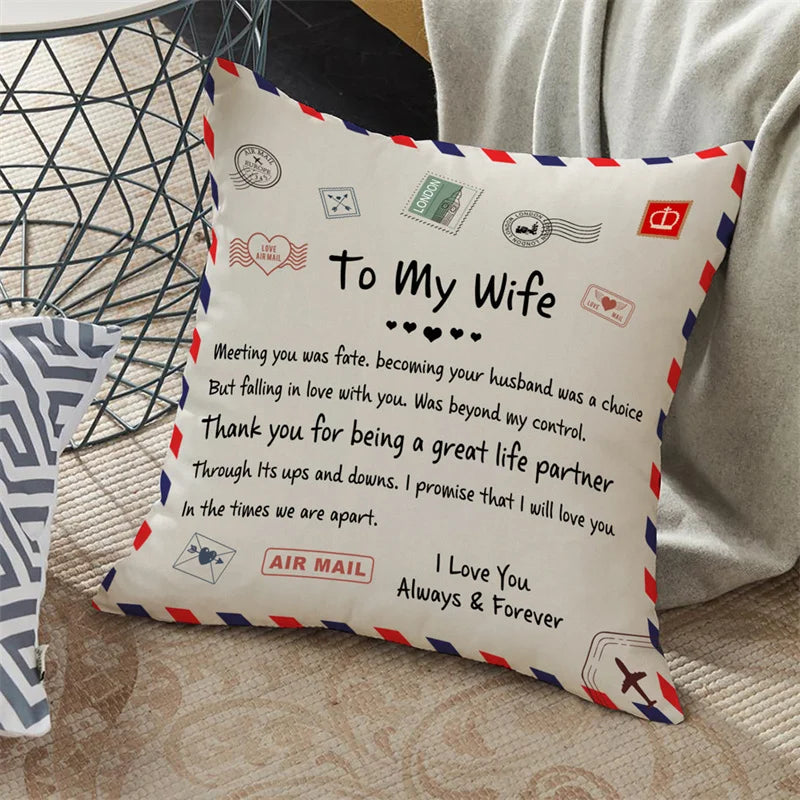 Afralia™ Love Mom Cushion Cover 45x45cm - Family Anniversary Gift - Nordic Design