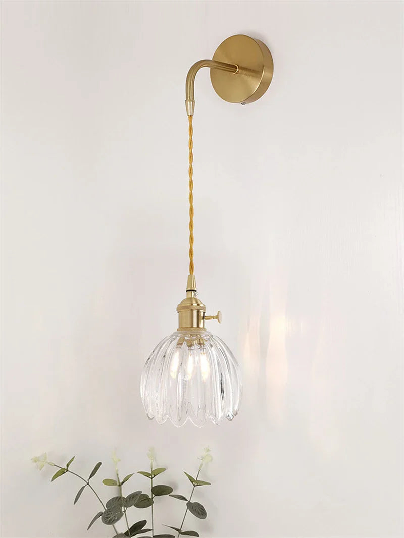 Afralia™ Nordic Glass Wall Lamp LED Sconces Vintage Home Decor Lighting