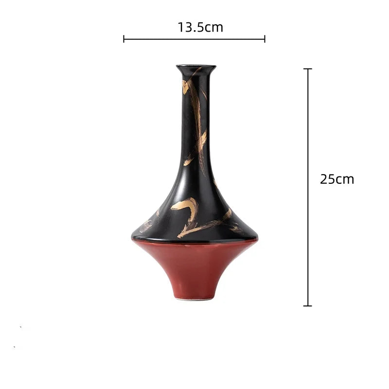 Afralia™ Handmade Porcelain Vase Vintage Ceramic Jar Home Decor Bouquet Flower Arrangement