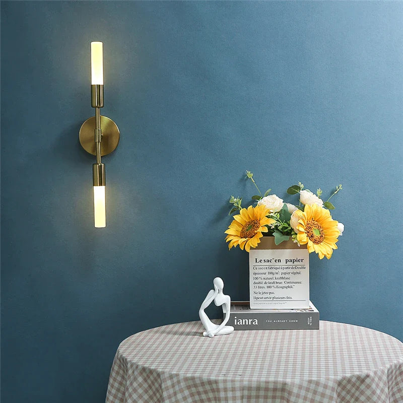 Afralia™ Modern Creative Glass Wall Lamps Ceiling Lighting 2-Heads Black Golden Fixture