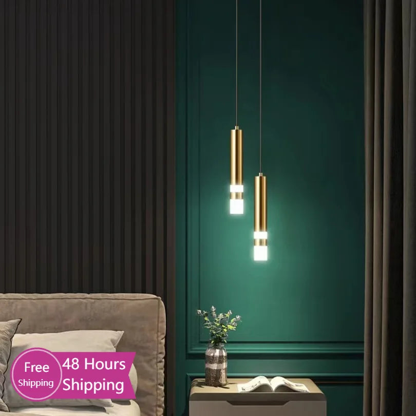 Afralia™ Double Head LED Pendant Lights for Modern Indoor Bedroom, Bedside, Entrance, Bathroom
