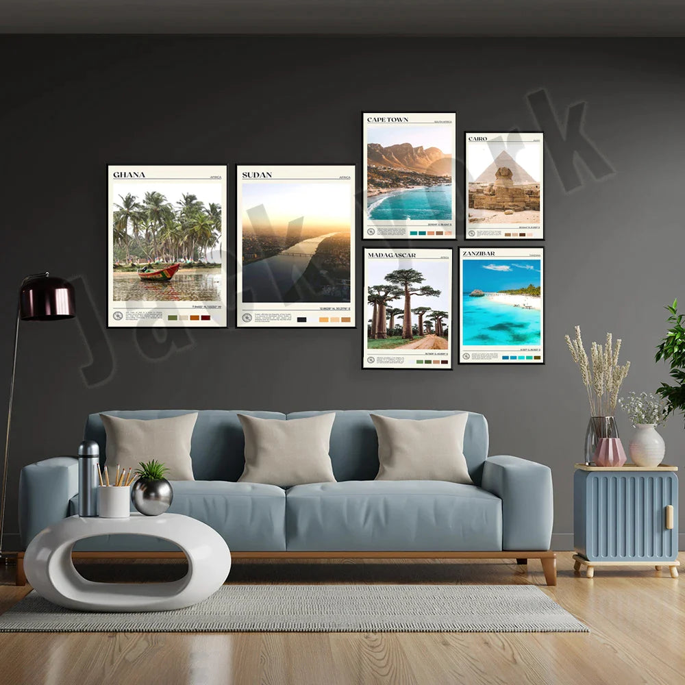 Afralia™ Africa Landscape Posters Collection