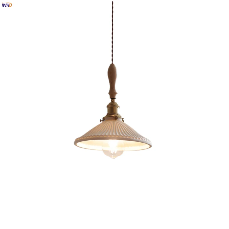 Afralia™ Ceramic LED Pendant Lights with Ash Wood Nordic Design