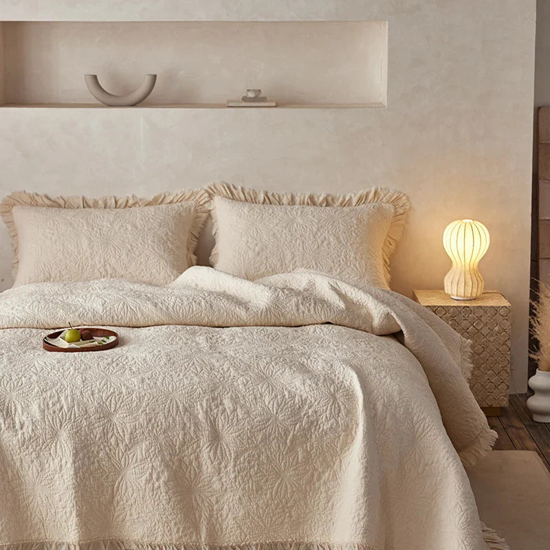 Afralia™ Cotton Quilted Bedspread Set with Pillowcase - Versatile & Summer-Ready