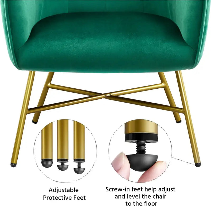 Afralia™ Alden Design Velvet Club Accent Chair - Green Lounge Chair for Elegant Living Spaces