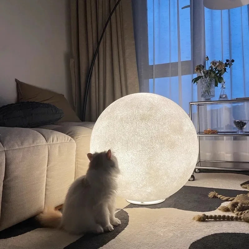 Afralia™ Nordic Moon LED Floor Lamp for Home Decoration and Bedroom Lighting