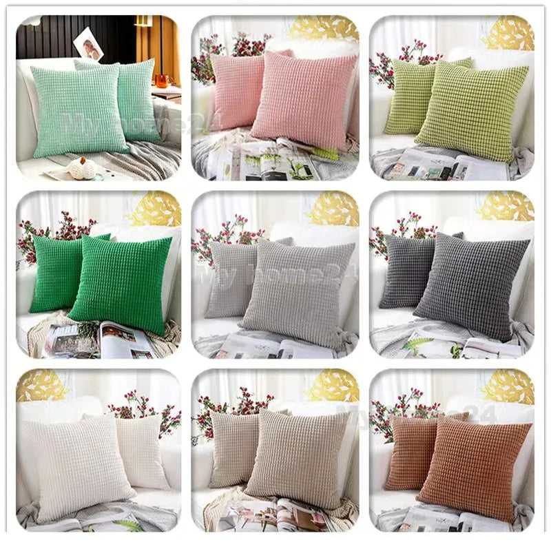 Afralia™ Solid Color Lumbar Pillow Cover for Sofa Home Decor