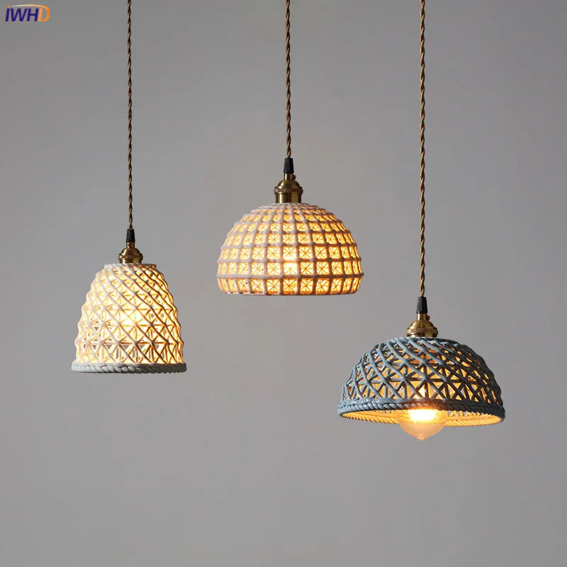 Afralia™ Ceramic LED Pendant Lights: Modern Copper Hanging Lamp for Home Indoor Lighting