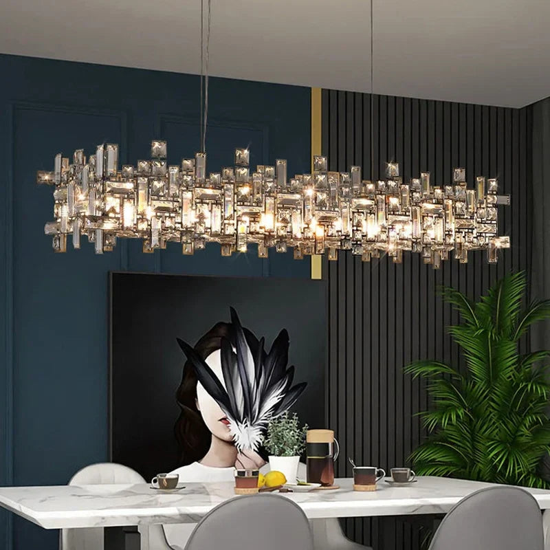 Afralia™ Chrome LED Crystal Chandelier for Sophisticated Home Lighting