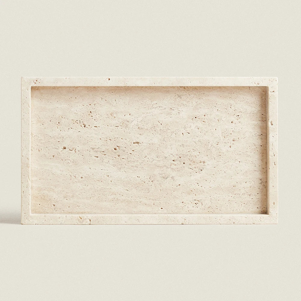 Afralia™ Marble Vanity Tray: Natural Stone for Bathroom, Kitchen - Soap, Perfume Organizer