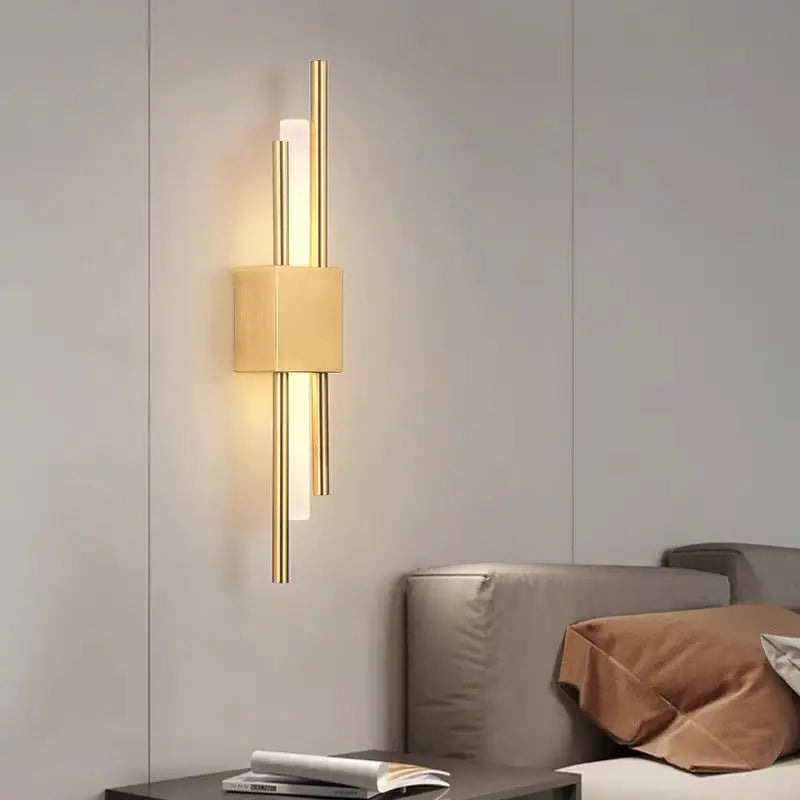 Afralia™ Modern LED Black/Gold Wall Lamp for Living Room Bedroom Decor