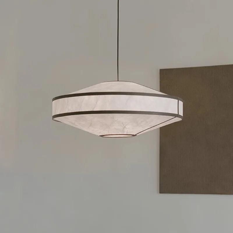Afralia™ Wabi Sabi Fabric Chandelier Drum Pendant Light for Bedroom Living Room