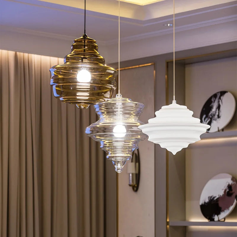 Afralia™ Industrial Vintage Glass Pendant Lamp for Dining Room and Bedroom