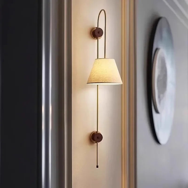 Afralia™ Solid Wood Wall Sconces LED Light, Bedroom Living Room Kitchen Decor
