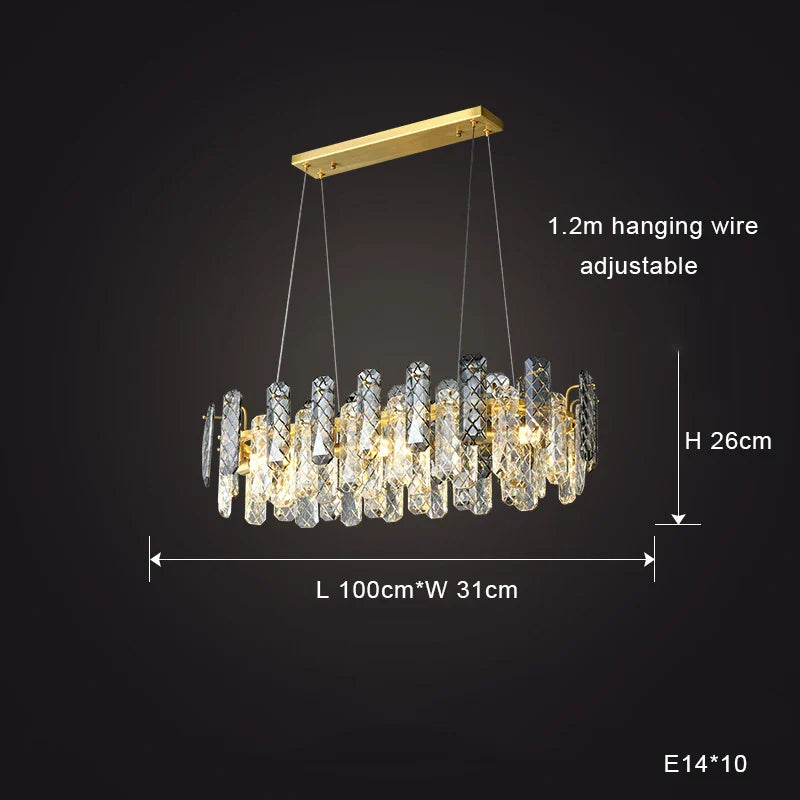 Afralia™ Crystal Round Chandelier: Modern Dining Room Lighting Fixture, Nordic Style Decoration