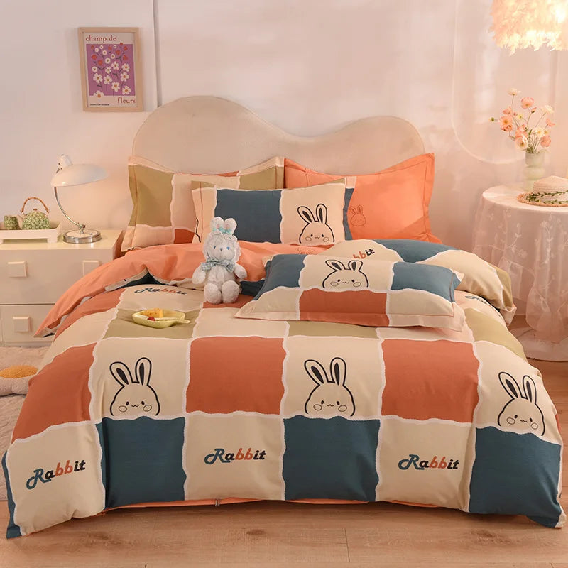 Afralia™ Flower Print Cotton Bedding Set: Warm & Cozy for Autumn/Winter comfort.