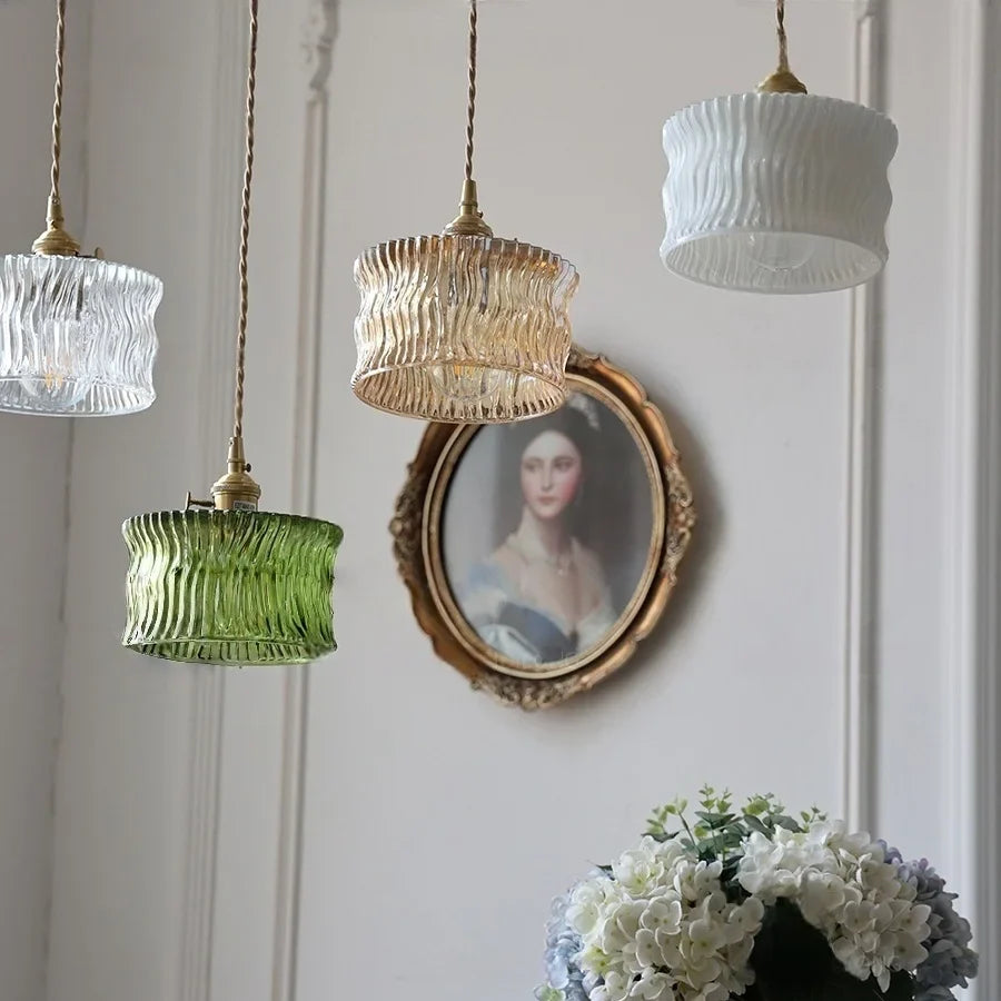 Afralia™ Wicker Glass LED Pendant Light - Modern Adjustable Fixture for Restaurant & Coffee Bar