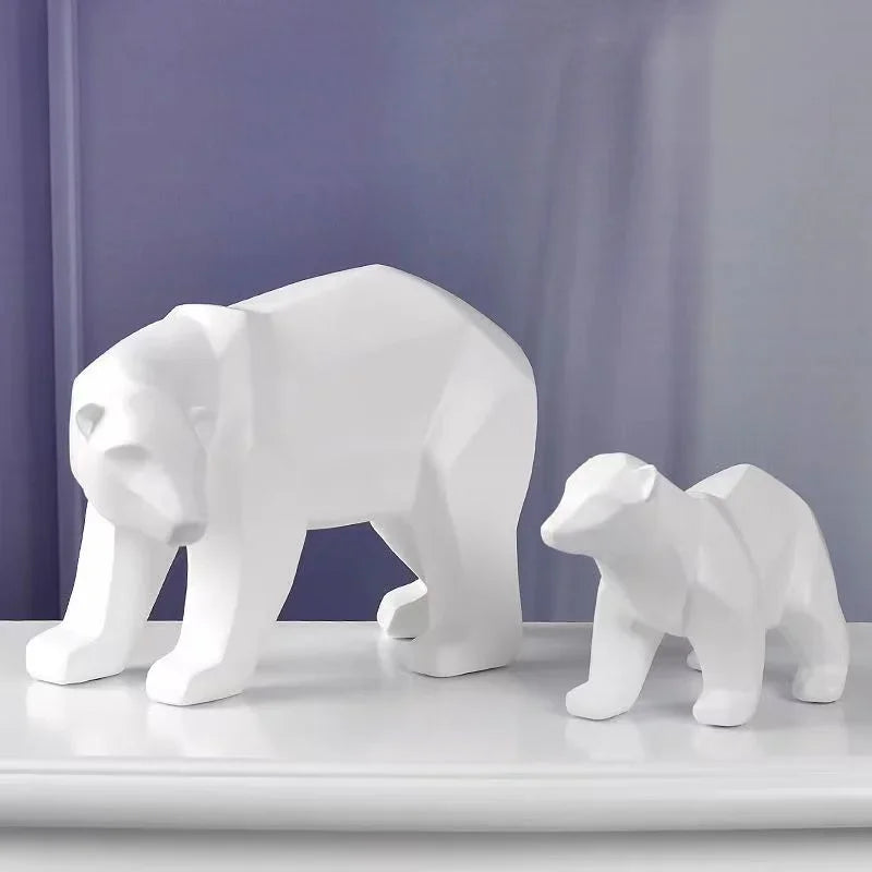 Afralia™ Polar Bear Ornaments: Nordic Style Mother and Son Decor for Home, Living Room, Wine Cabinet