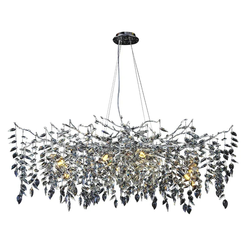 Afralia™ Crystal Chrome Chandelier: Luxury Pendant Lamp for Living Rooms, Villas, and Restaurants